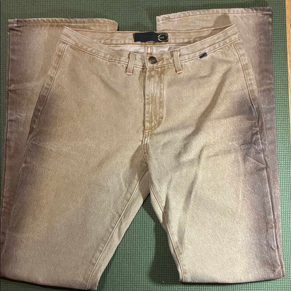 Just Cavalli Tan Flare Leg sandblasted Jeans 2000s/Britney Spears